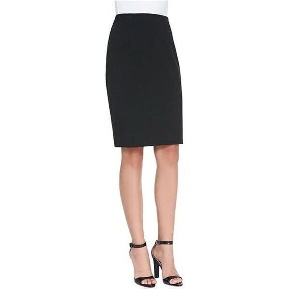 Eileen Fisher Dresses & Skirts - Eileen Fisher Pencil Skirt Sz Small Black Pull On Knee Length Viscose Back Vent